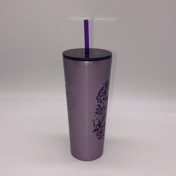 Disneyland Starbucks Pearlized Purple Stainless Steel Drink Tumbler Cold Cups - Picture 6 of 10